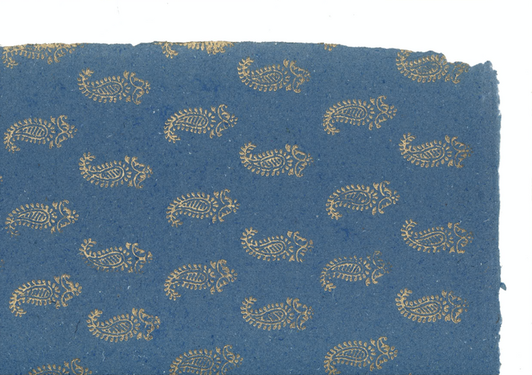 Single Floral Motif on an Admiral Blue