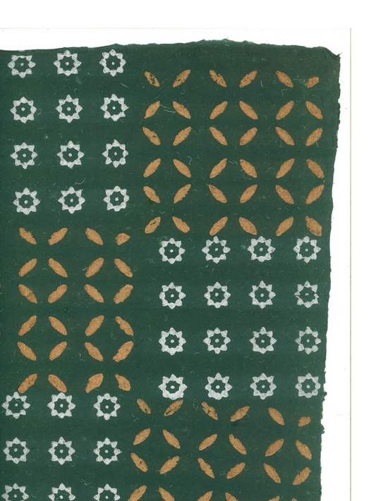 Gold & White Bandhani on Green 05