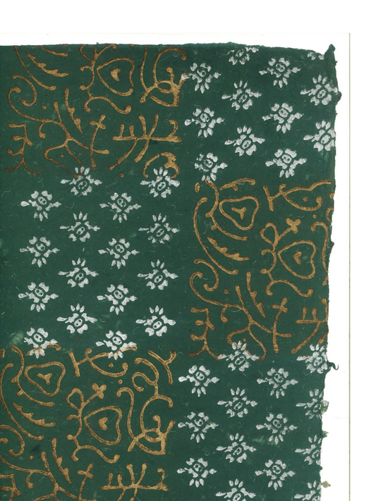 Gold & White Bandhani on Green 03