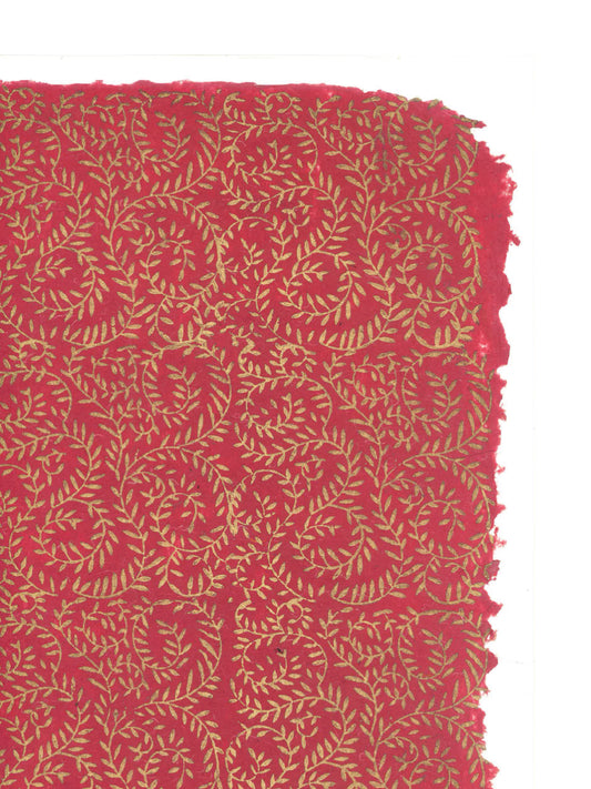 Leaves In a Spiral On Red