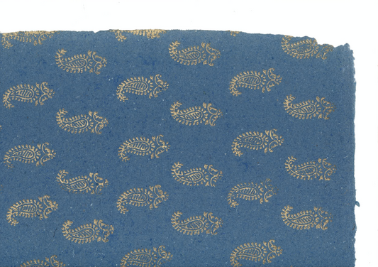 Single Floral Motif on an Admiral Blue