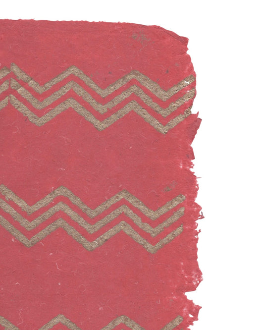 Triangle waves in Gold on Scarlet