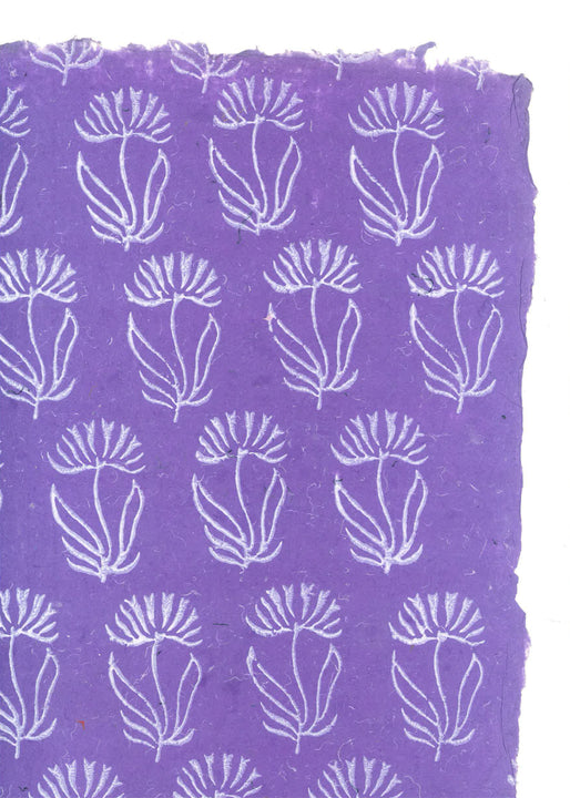 Single Leaves in White on purple